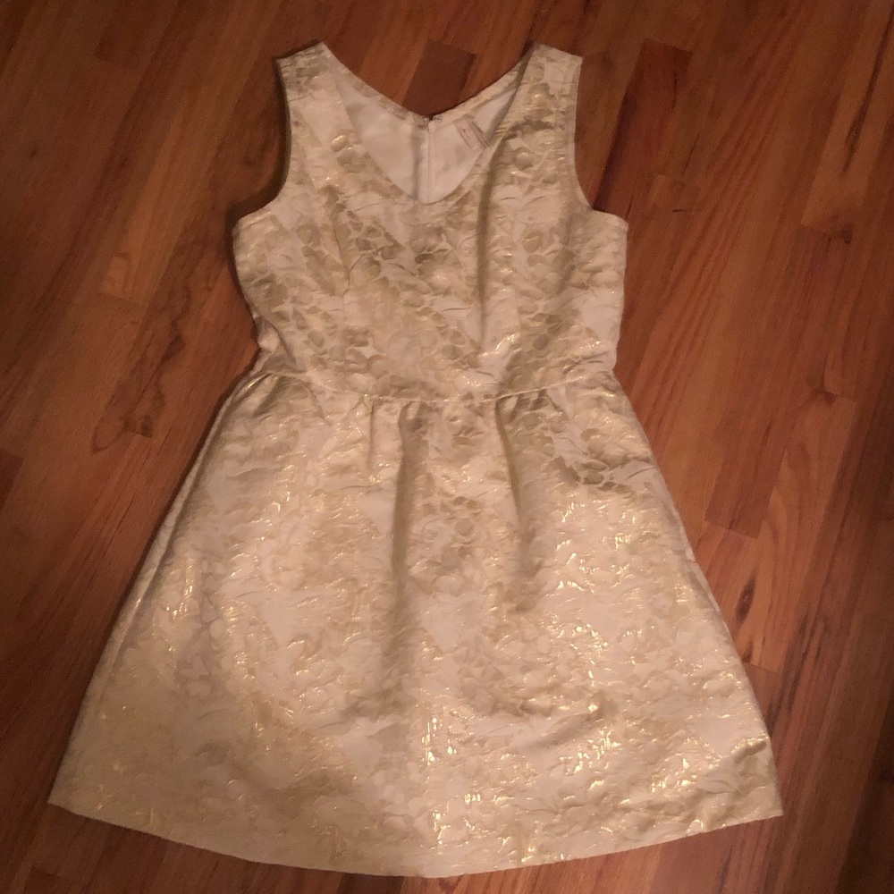 Frenchi Gold Metallic Cocktail Holiday Dress